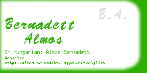 bernadett almos business card