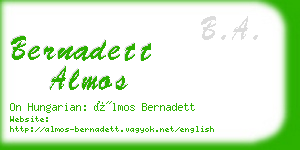 bernadett almos business card